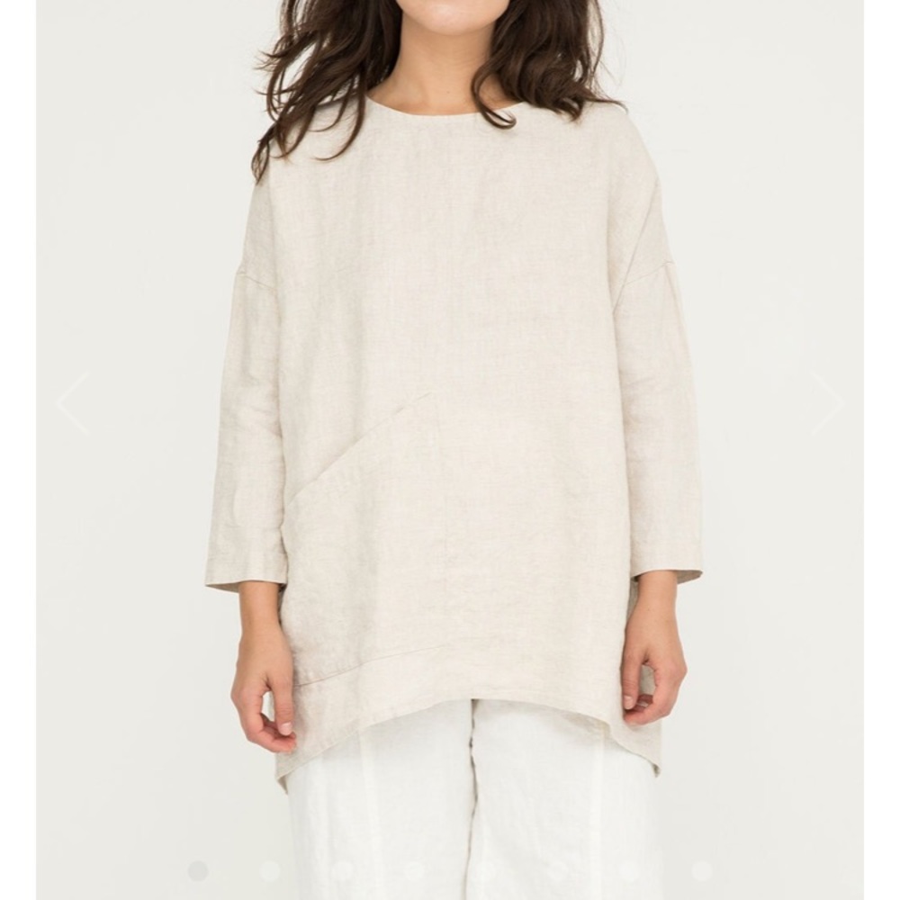 Long sleeve Harper tunic, linen, Elizabeth Suzann